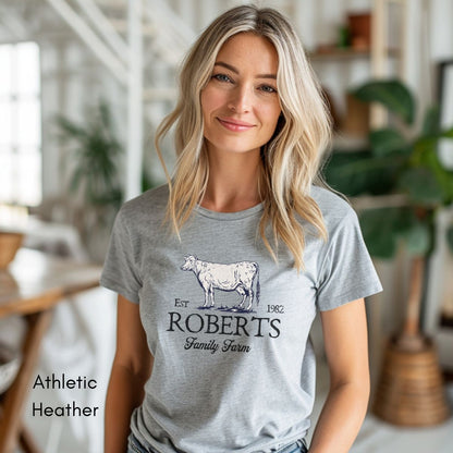 Custom Dairy Cow Family Farm Tee | Unisex Jersey Short Sleeve Tee | Gift for Homesteader | Farmer's Market T-shirt | Cow Lover Tee