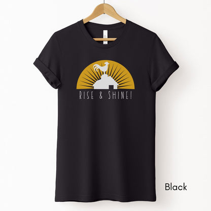 Rise & Shine Rooster Tee | Unisex Jersey Short Sleeve Tee | Funny Farm Tee | Rooster/Chicken Tee | Rural life Tshirt