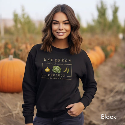 Custom Farm Produce Sweatshirt - Unisex Heavy Blend Crewneck Sweatshirt| Farmer's Market sweatshirt | Local farm shirt |Personalized Gardener's Sweatshirt | Vegetable Lover's