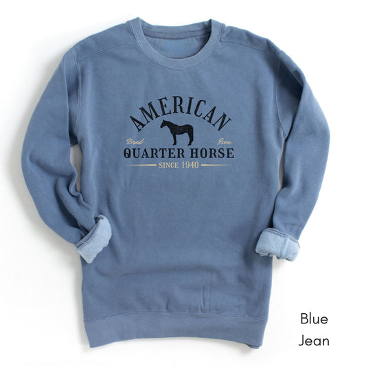 American Quarter Horse Garment-Dyed Vintage Style Sweatshirt