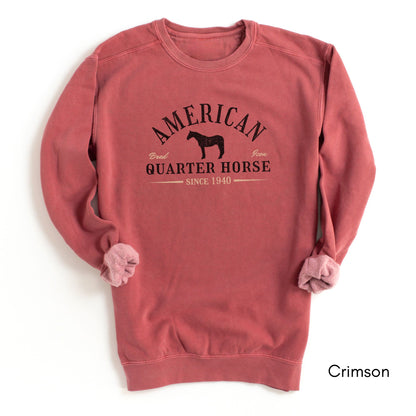 American Quarter Horse Garment-Dyed Vintage Style Sweatshirt