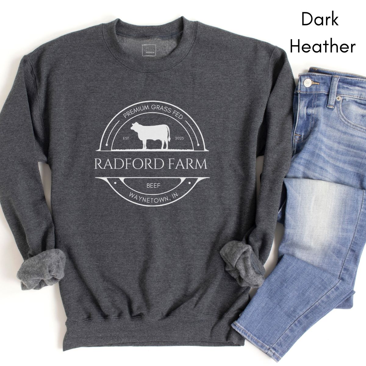 Custom Cattle Farm Heifer Version Unisex Crewneck Sweatshirt