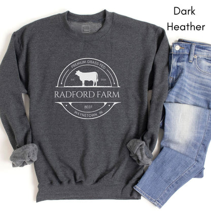 Custom Cattle Farm Heifer Version Unisex Crewneck Sweatshirt