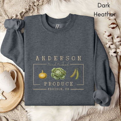 Custom Farm Produce Sweatshirt - Unisex Heavy Blend Crewneck Sweatshirt| Farmer's Market sweatshirt | Local farm shirt |Personalized Gardener's Sweatshirt | Vegetable Lover's