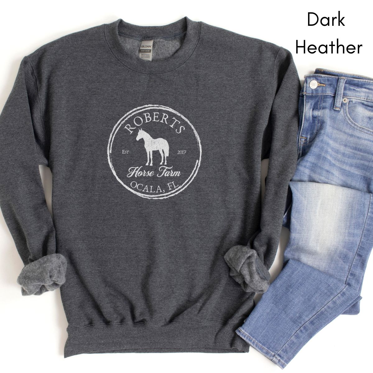 Custom Local Horse Farm Unisex Crewneck Sweatshirt | Horse Lover shirt | Gift for Equestrian |  Personalized Horse Farm Sweatshirt