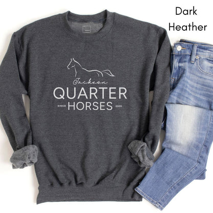 Custom Quarter Horse Farm Unisex Crewneck Sweatshirt