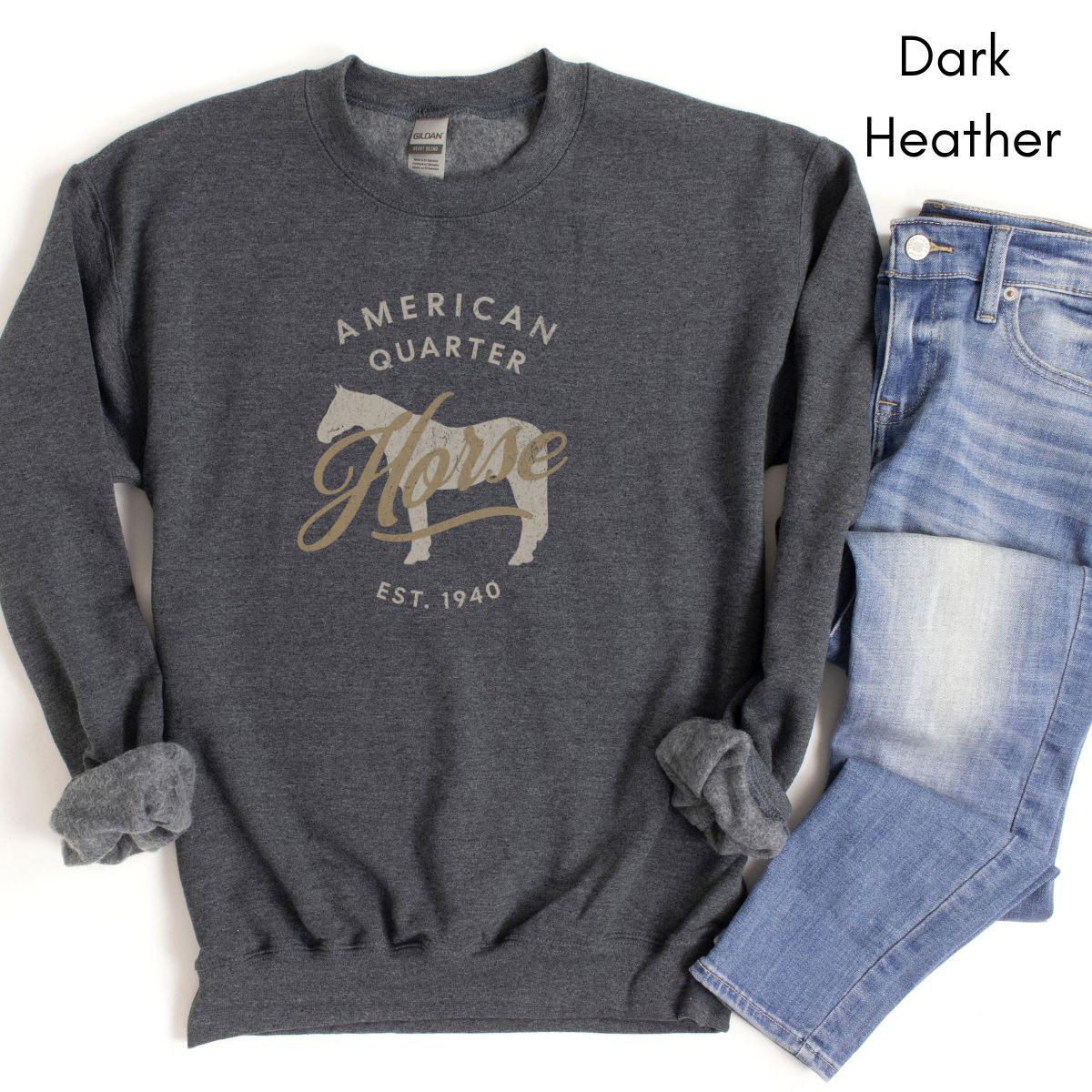 American Quarter Horse - Unisex Crewneck Sweatshirt | Horse Lover shirt | Gift for Equestrian |  Horse Breed Sweatshirt