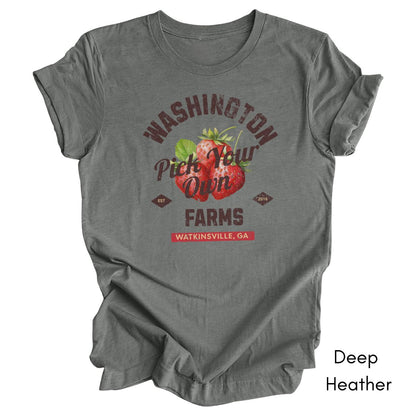Pick Your Own Custom Strawberry Farm Light Weight Unisex Jersey T-shirt