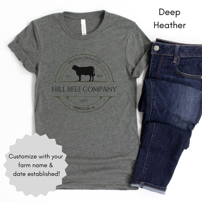 Custom Cattle Beef Farm Tee | Heifer Version Local Beef Dealer Tee | Gift for ranchers or farmers | Homestead Tshirt Farmer's Market Tee