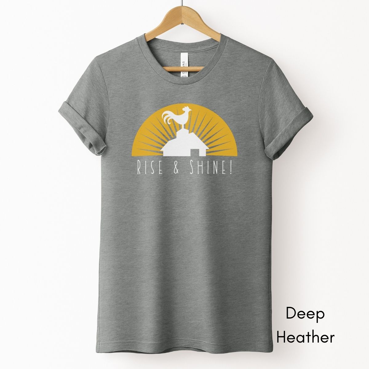 Rise & Shine Rooster Tee | Unisex Jersey Short Sleeve Tee | Funny Farm Tee | Rooster/Chicken Tee | Rural life Tshirt