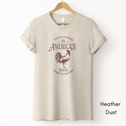 American RoosterTee | Chicken Lover T-shirt | Gift for Chicken Owner | Farm Life Tshirt | Pastel Spring Color Tee