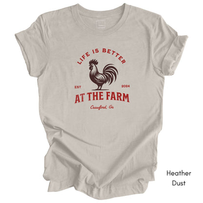 Custom Life is Better on the Farm - Unisex Jersey Light Weight T-shirt