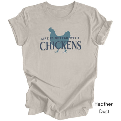 Life is Better With Chickens Tee | Chicken Lover Short Sleeve Tee | Poultry Enthusiast T-shirt | Mother's Day Gift | Pastel Spring Color Tee