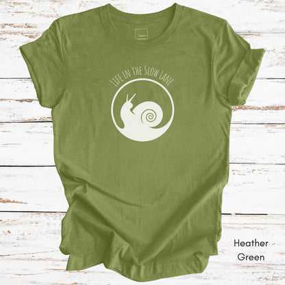 Life in the Slow Lane Snail Unisex Jersey Light Weight T-shirt