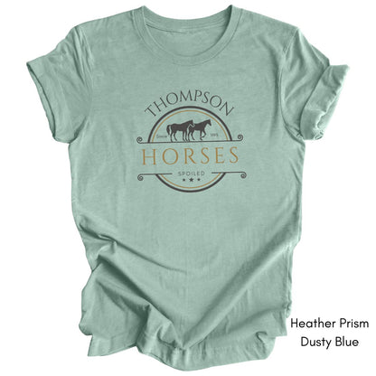 Custom Spoiled Horse Farm Tee | Unisex Jersey Short Sleeve Tee | Gift for Horse Lover | Equestrian T-shirt | Funny Horse Lover Tee