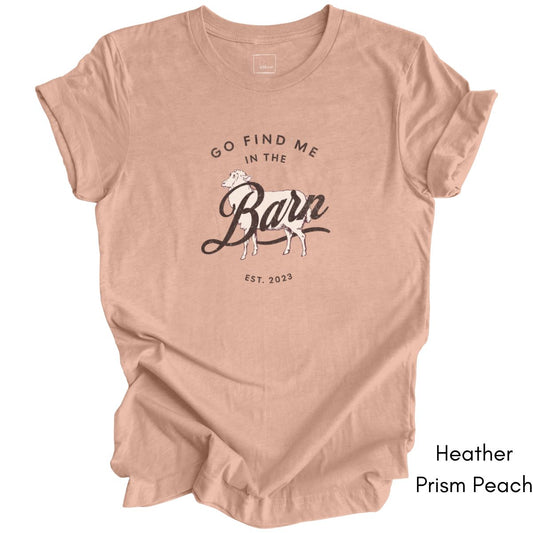 Find Me in the Sheep Barn Tee | Farmer's Short Sleeve Tee | Sheep Lover T-shirt | Mother's Day Gift | Pastel Spring Color Tee