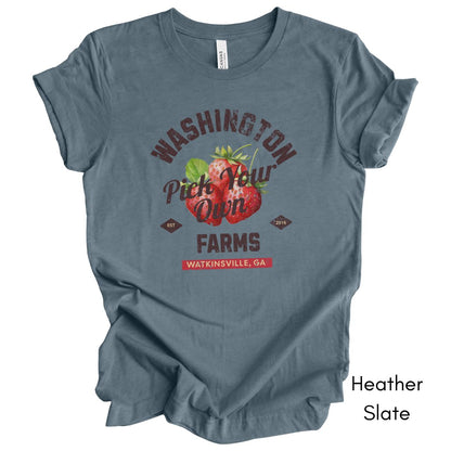 Pick Your Own Custom Strawberry Farm Light Weight Unisex Jersey T-shirt