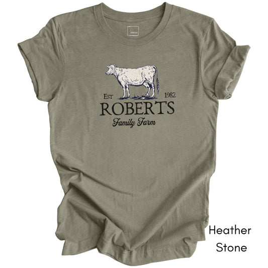 Custom Dairy Cow Family Farm Tee | Unisex Jersey Short Sleeve Tee | Gift for Homesteader | Farmer's Market T-shirt | Cow Lover Tee