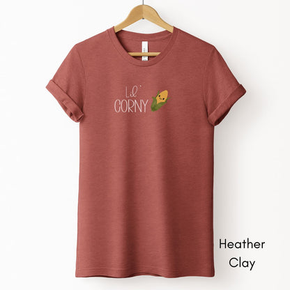 Lil' Corny Funny Vegetable Tee | Unisex Veggie Pun Tee | Funny Farmer's Market Tee | Silly Homesteading Tshirt | Gift for Gardeners