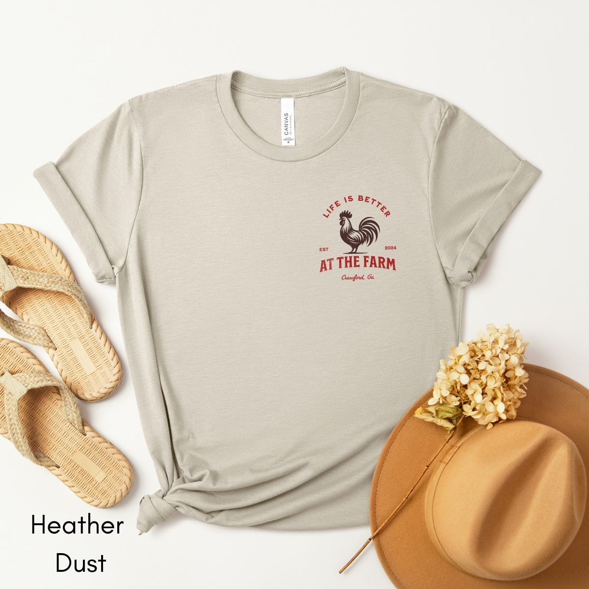 Custom Life is Better on the Farm Tee | Jersey Short Sleeve Tee | Local Farm T-shirt |  | Gift for Farmer Tshirt | Rooster Chicken Tee