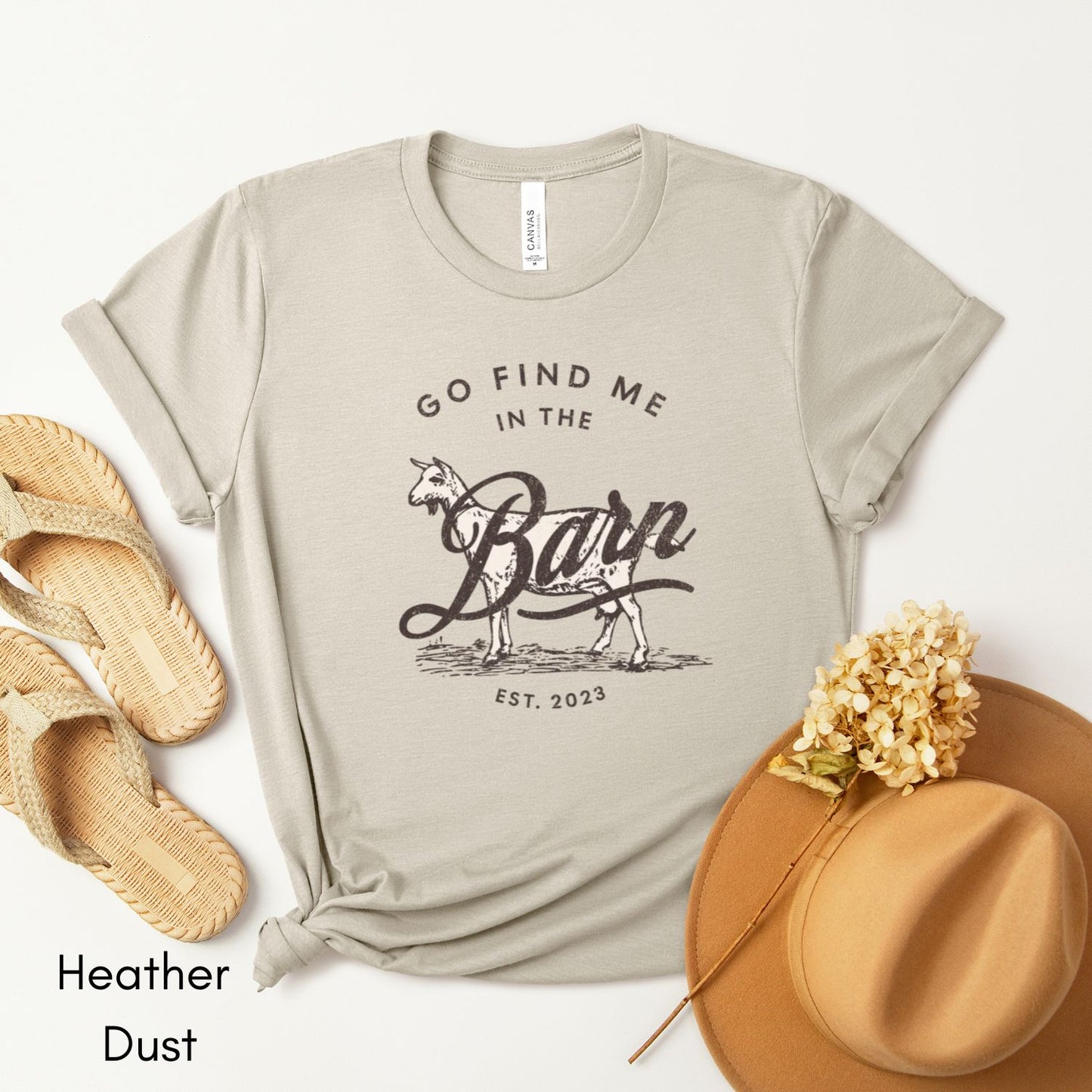 Find Me in the Goat Barn Tee | Dairy Goat Farmer's Short Sleeve Tee | Goat Lover T-shirt | Mother's Day Gift | Pastel Spring Color Tee