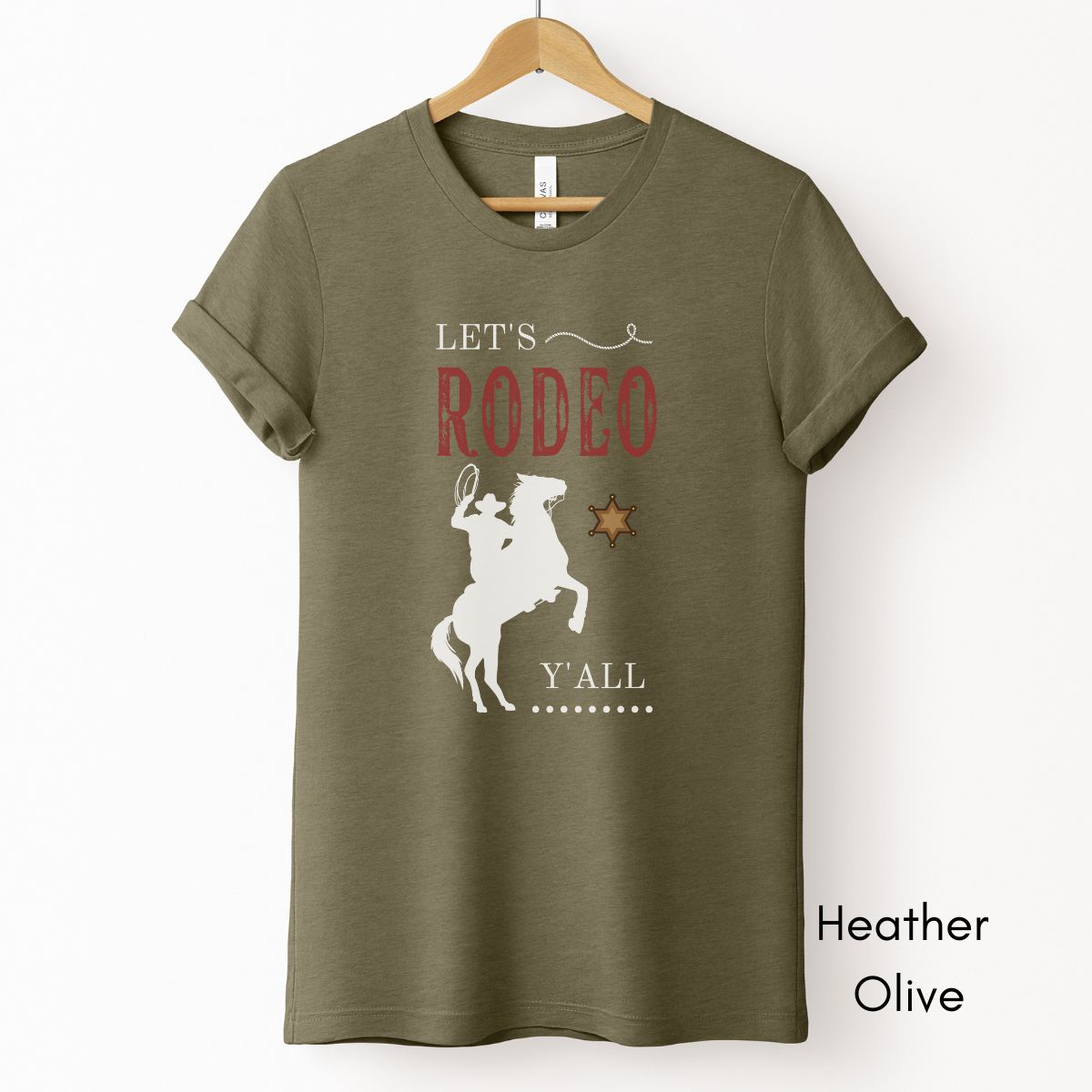 Let's Rodeo Y'all Tee | Unisex Jersey Short Sleeve Tee | Western t-shirt| Cowboy RodeoTshirt | Gift for Horse Lover T-shirt| Southern Tee