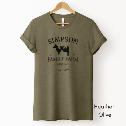 Custom Family Farm tee | Local Dairy Farmer T-shirt | Personalized Farm Tee | Gift for Homesteader | Farmer's Market Tshirt