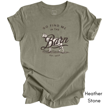 Find Me in the Goat Barn Tee | Dairy Goat Farmer's Short Sleeve Tee | Goat Lover T-shirt | Mother's Day Gift | Pastel Spring Color Tee