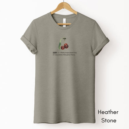 Cherry Tee | Unisex Jersey Short Sleeve Tee | Nature Lover Gift | Fruit Tshirt | Pomologist T-shirt | Botany Tshirt | Horticulturist Gift