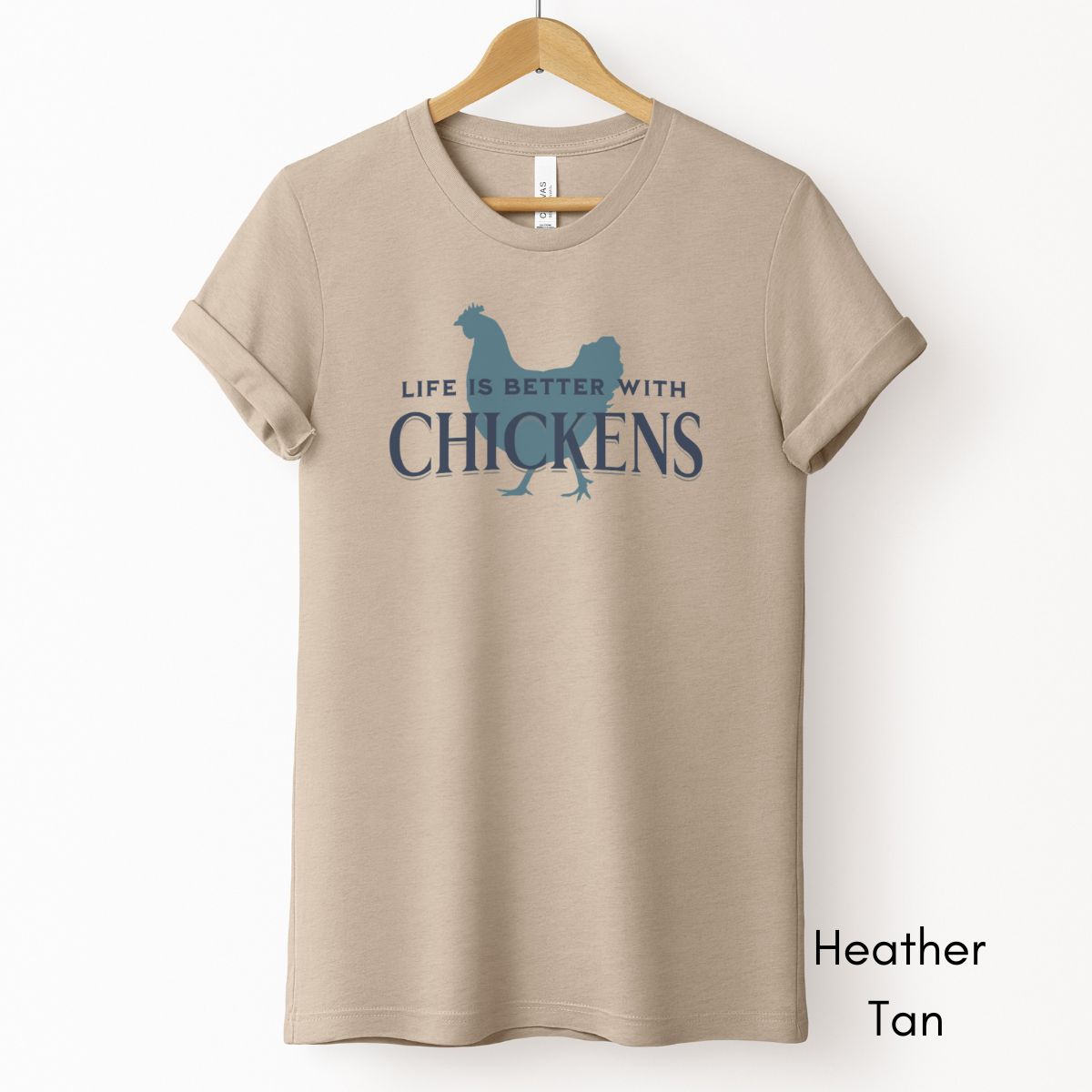 Life is Better With Chickens Tee | Chicken Lover Short Sleeve Tee | Poultry Enthusiast T-shirt | Mother's Day Gift | Pastel Spring Color Tee