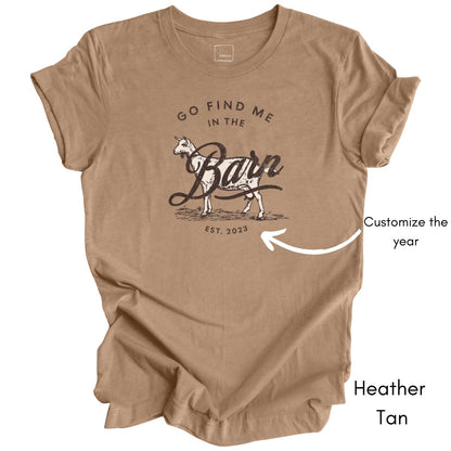Find Me in the Goat Barn Tee | Dairy Goat Farmer's Short Sleeve Tee | Goat Lover T-shirt | Mother's Day Gift | Pastel Spring Color Tee