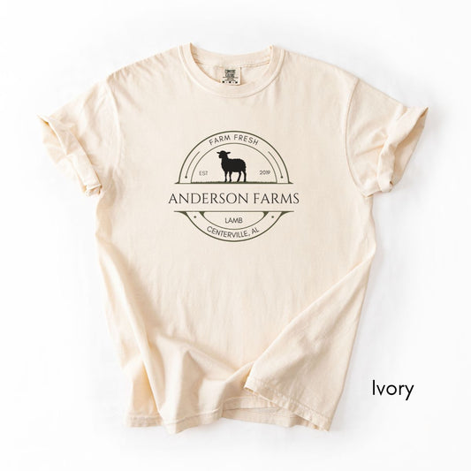 Custom Sheep Lamb Farm Midweight Garment Dyed T-shirt