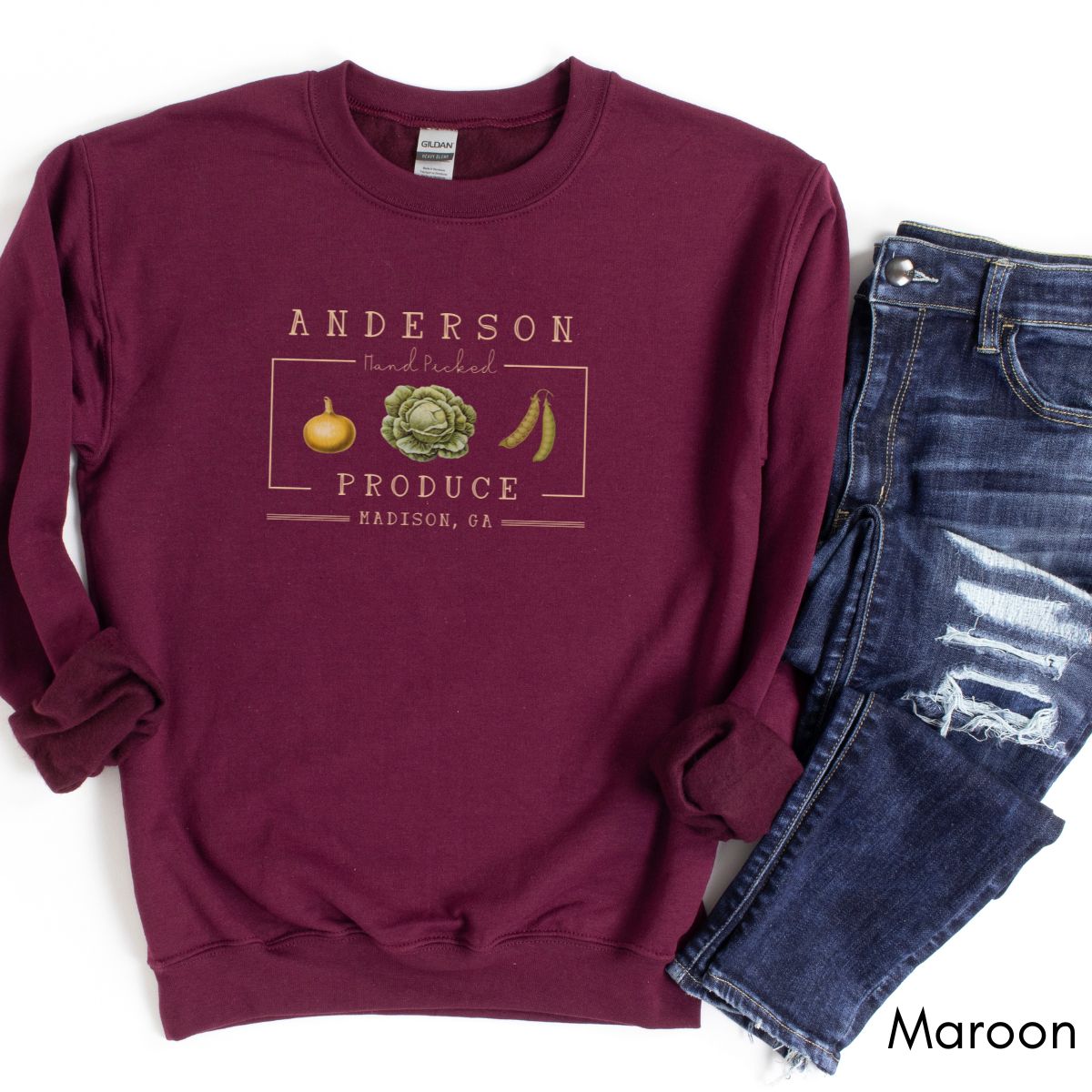 Custom Farm Produce Sweatshirt - Unisex Heavy Blend Crewneck Sweatshirt| Farmer's Market sweatshirt | Local farm shirt |Personalized Gardener's Sweatshirt | Vegetable Lover's