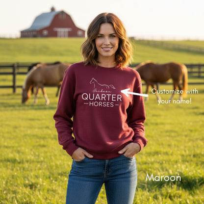 Custom Quarter Horse Farm Unisex Crewneck Sweatshirt