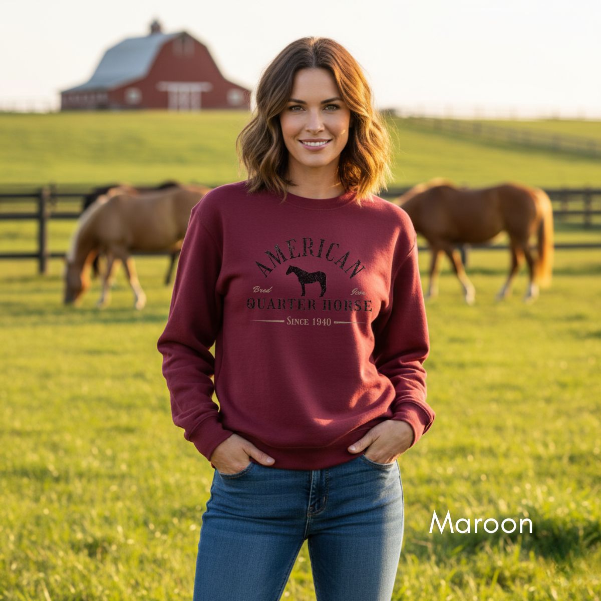 American Quarter Horse - Unisex Crewneck Sweatshirt