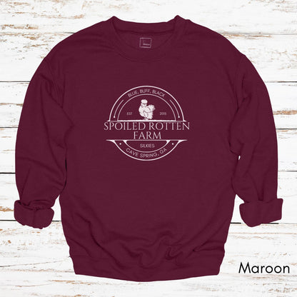 Custom Silkie Chicken Farm Unisex Crewneck Sweatshirt