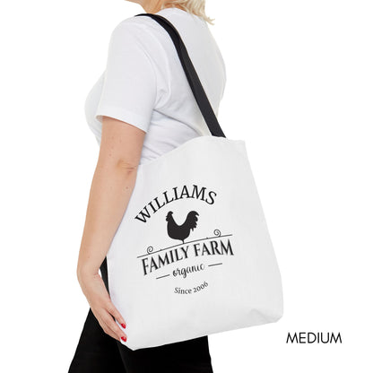 Custom Family Farm Tote Bag Farmer's Market Bag Gift for Farmers Homesteading Shoulder Bag