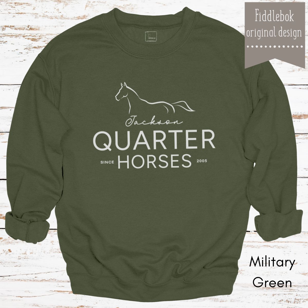 Custom Quarter Horse Farm Unisex Crewneck Sweatshirt