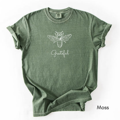 Bee Grateful Unisex Garment-Dyed Midweight T-shirt
