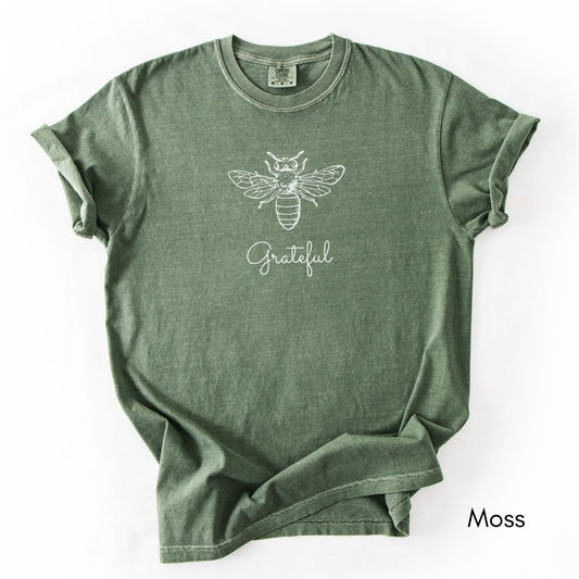 Bee Grateful Unisex Garment-Dyed Midweight T-shirt
