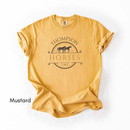 Custom Spoiled Horse Farm Unisex Vintage Style Mid-Weight T-shirt