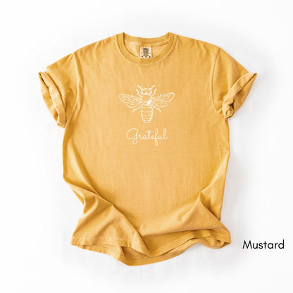 Bee Grateful Unisex Garment-Dyed Midweight T-shirt