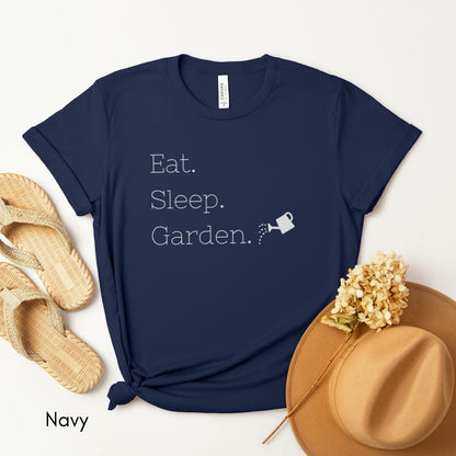 Eat Sleep Garden Tee | Unisex Jersey Short Sleeve Tee | Farm Life T-shirt | Gardener Tee | Horticulture Tee | Farmer tshirt | Homesteading