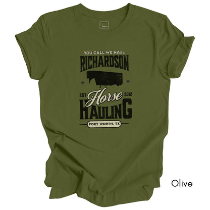 Custom Horse/Livestock Hauling tee | Local Equine Transport T-shirt | Personalized Tee | Gift for Horse Business Owner