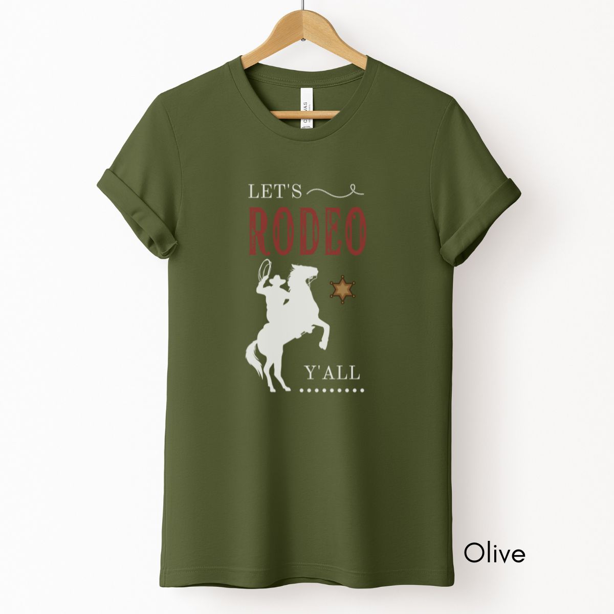 Let's Rodeo Y'all Tee | Unisex Jersey Short Sleeve Tee | Western t-shirt| Cowboy RodeoTshirt | Gift for Horse Lover T-shirt| Southern Tee