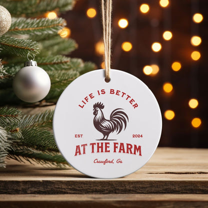 Custom Farm Ceramic Ornament Personalized Gift for Chicken Lovers Local Egg Dealer Gift Farmhouse Homesteading Gift