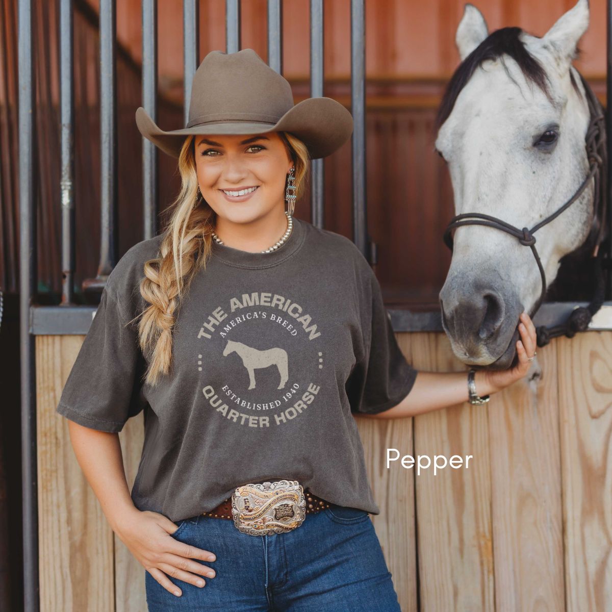 American Quarter Horse Breed Unisex Vintage Style T-shirt, Equestrian Graphic Tee, Horse Lover Gift, Western Lifestyle Tee