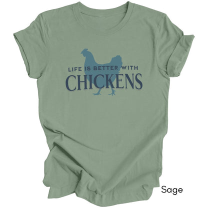 Life is Better With Chickens Tee | Chicken Lover Short Sleeve Tee | Poultry Enthusiast T-shirt | Mother's Day Gift | Pastel Spring Color Tee
