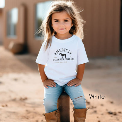 American Quarter Horse TODDLER Short Sleeve Tee Horse Lover Gift Equestrian Tshirt Kids Horse Breed Tee