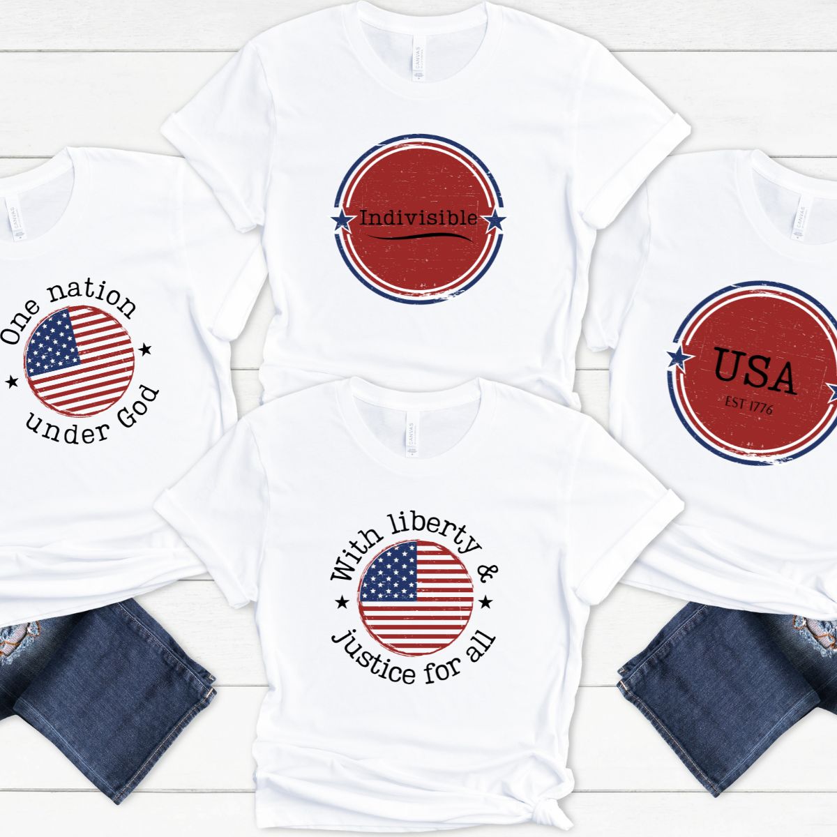 One Nation Under God Tee | Unisex Patriotic Tee | 4th of July Group Tee | Pledge of Allegiance T-shirt | USA T-shirt | Memorial Day Tshirt